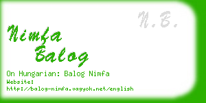 nimfa balog business card